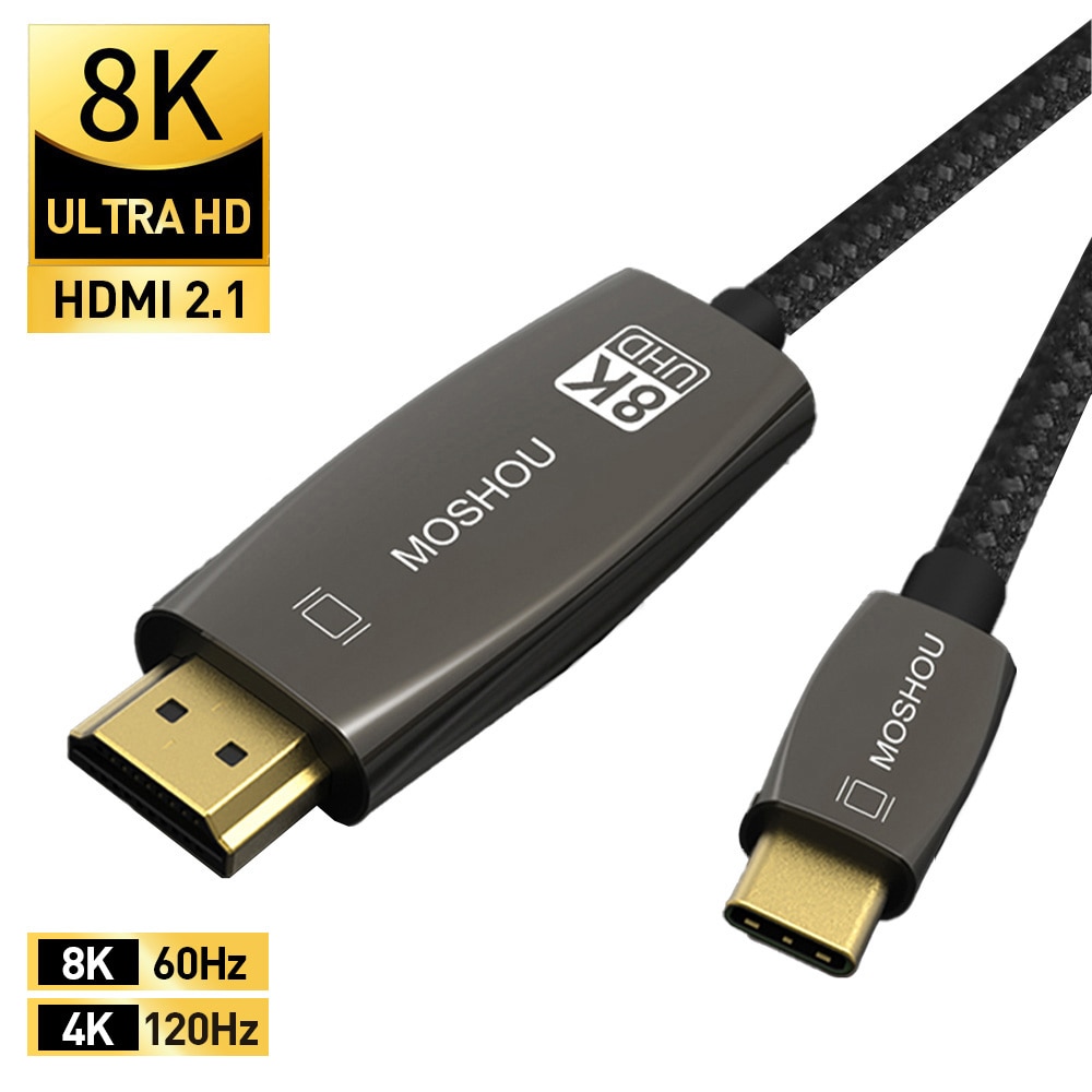 MOSHOU USB C to HDMI 8K 60Hz 4K 120Hz ̺ USB Type C to HDMI  USB-C HDMI Thunderbolt 3 Converter for Macbook 